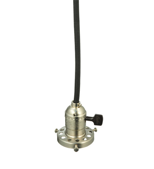 Meyda Tiffany Lighting 101597 Brushed Nickel One Light Pendant Hardware Utility Light Brass