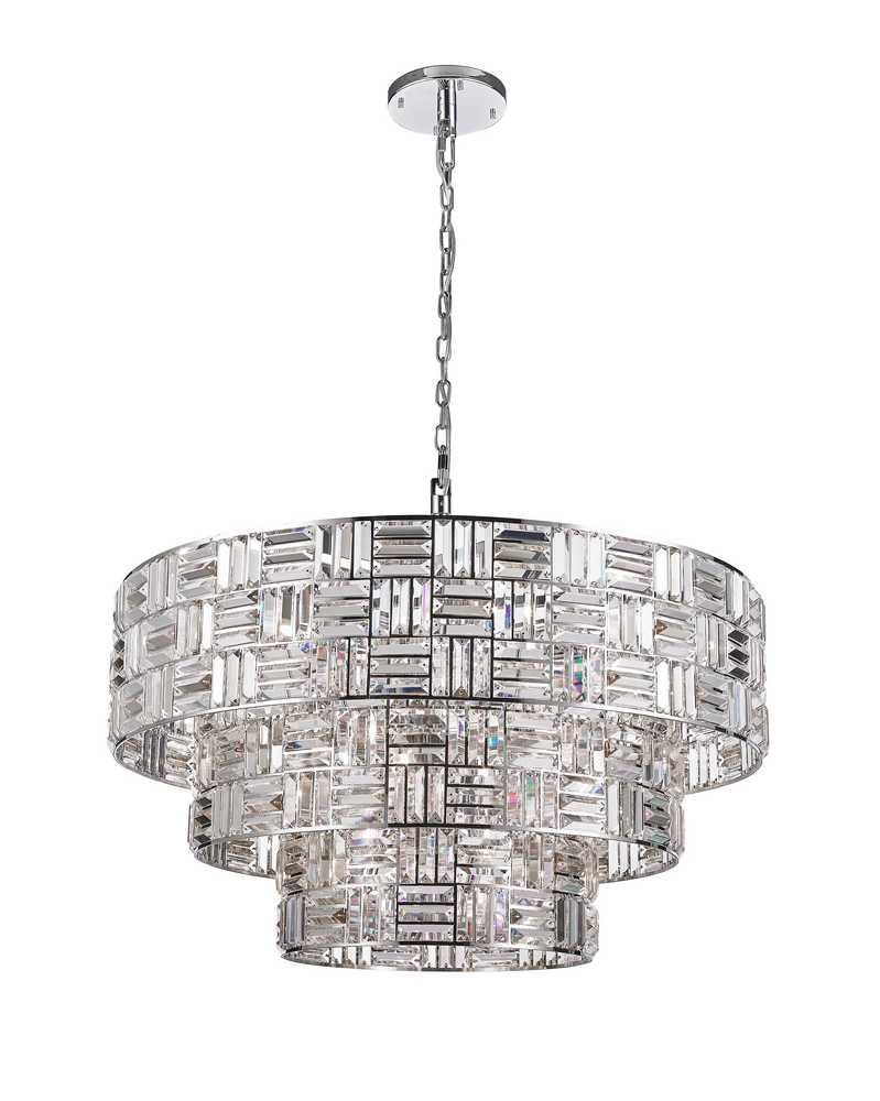 StarFire Florence 7639SC Chandelier Light - Chrome and Smoke Crystal