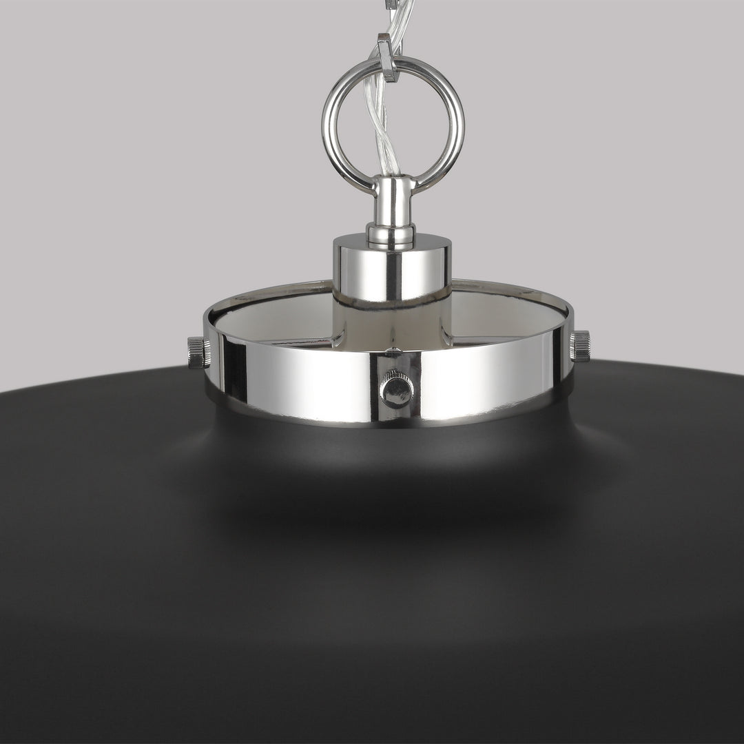 Visual Comfort Studio Wellfleet CP1111MBKPN Pendant Light - Midnight Black and Polished Nickel