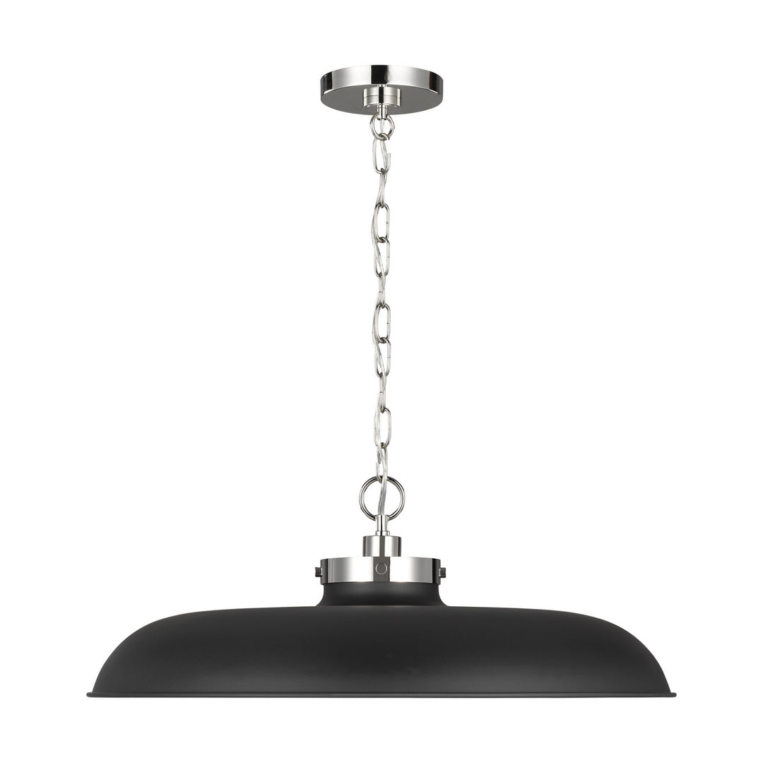 Visual Comfort Studio Wellfleet CP1111MBKPN Pendant Light - Midnight Black and Polished Nickel