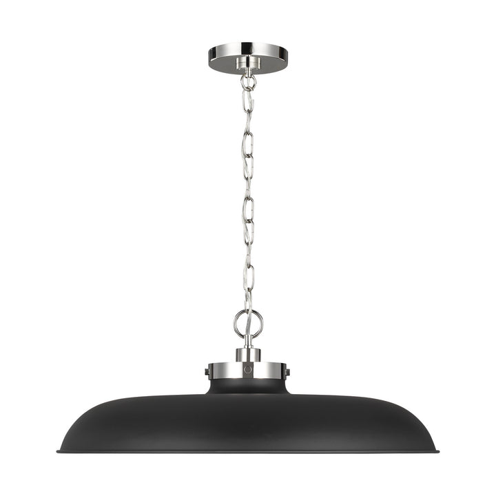 Visual Comfort Studio Wellfleet CP1111MBKPN Pendant Light - Midnight Black and Polished Nickel