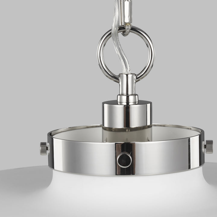 Visual Comfort Studio Wellfleet CP1111MWTPN Pendant Light - Matte White and Polished Nickel