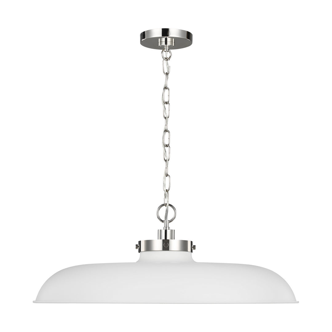 Visual Comfort Studio Wellfleet CP1111MWTPN Pendant Light - Matte White and Polished Nickel