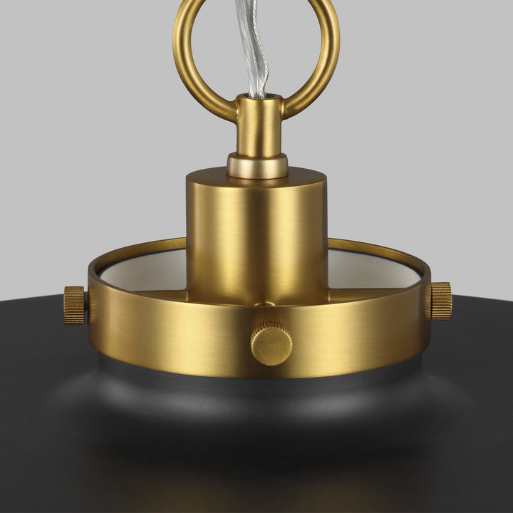 Visual Comfort Studio Wellfleet CP1231MBKBBS Pendant Light - Midnight Black and Burnished Brass