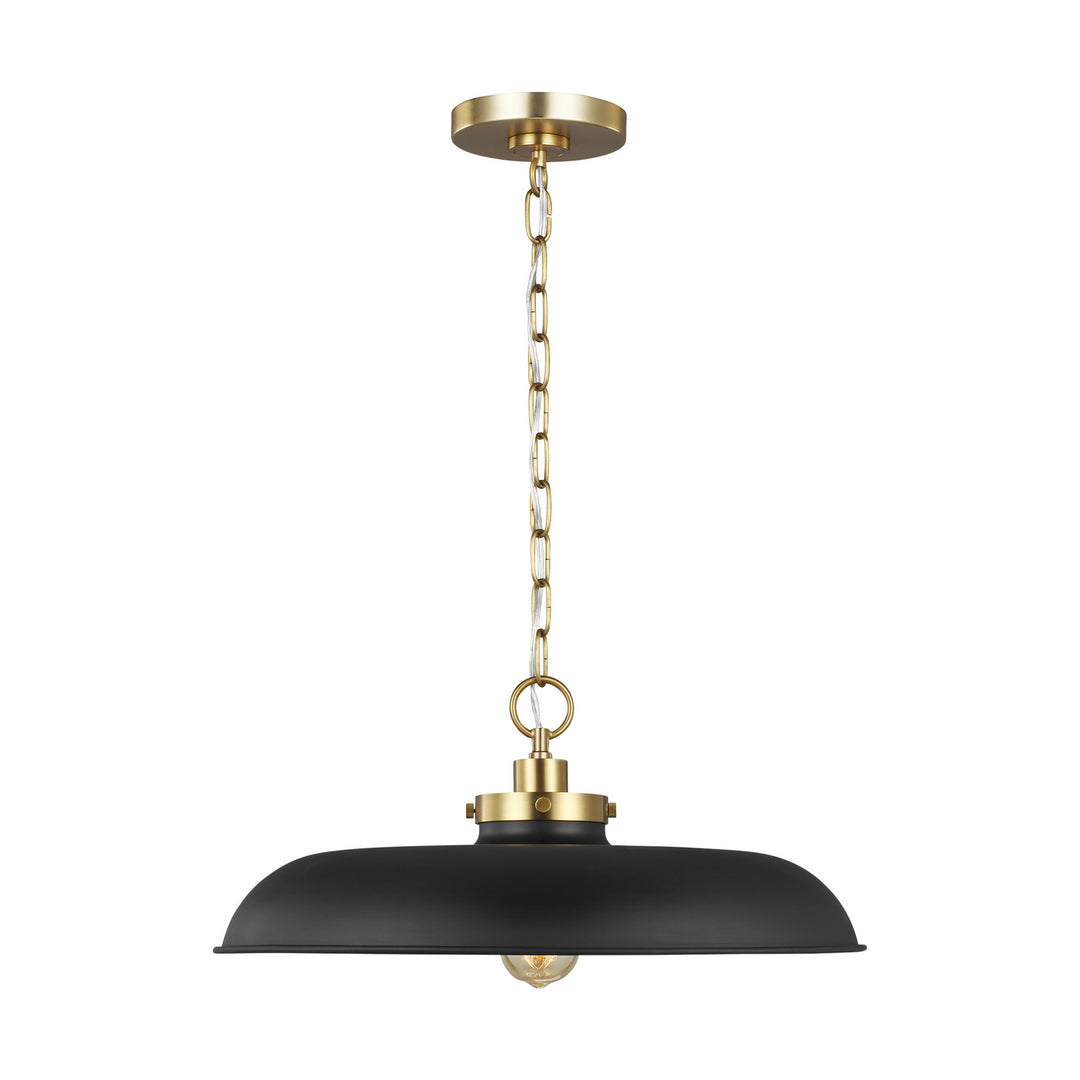 Visual Comfort Studio Wellfleet CP1231MBKBBS Pendant Light - Midnight Black and Burnished Brass