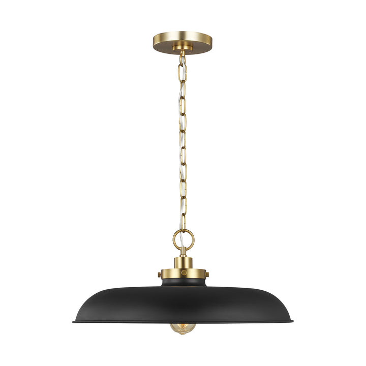 Visual Comfort Studio Wellfleet CP1231MBKBBS Pendant Light - Midnight Black and Burnished Brass