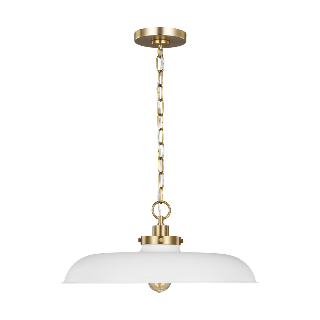 Visual Comfort Studio Wellfleet CP1231MWTBBS Pendant Light - Matte White and Burnished Brass