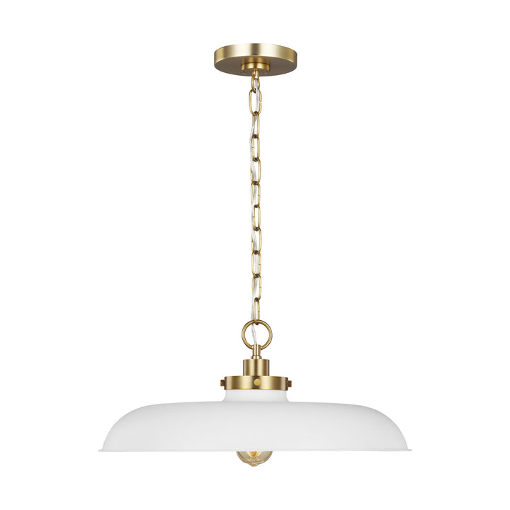 Visual Comfort Studio Wellfleet CP1231MWTBBS Pendant Light - Matte White and Burnished Brass