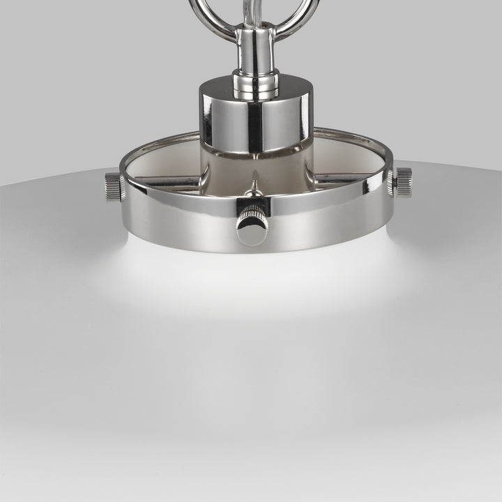 Visual Comfort Studio Wellfleet CP1231MWTPN Pendant Light - Matte White and Polished Nickel