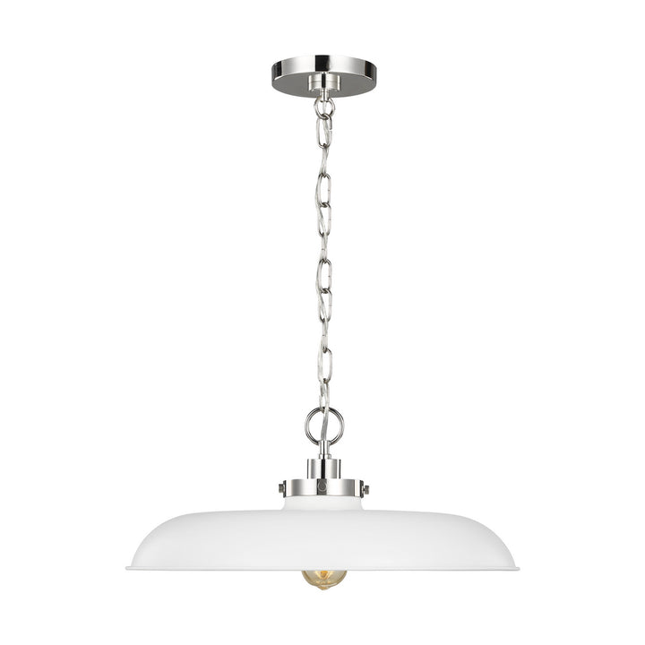 Visual Comfort Studio Wellfleet CP1231MWTPN Pendant Light - Matte White and Polished Nickel