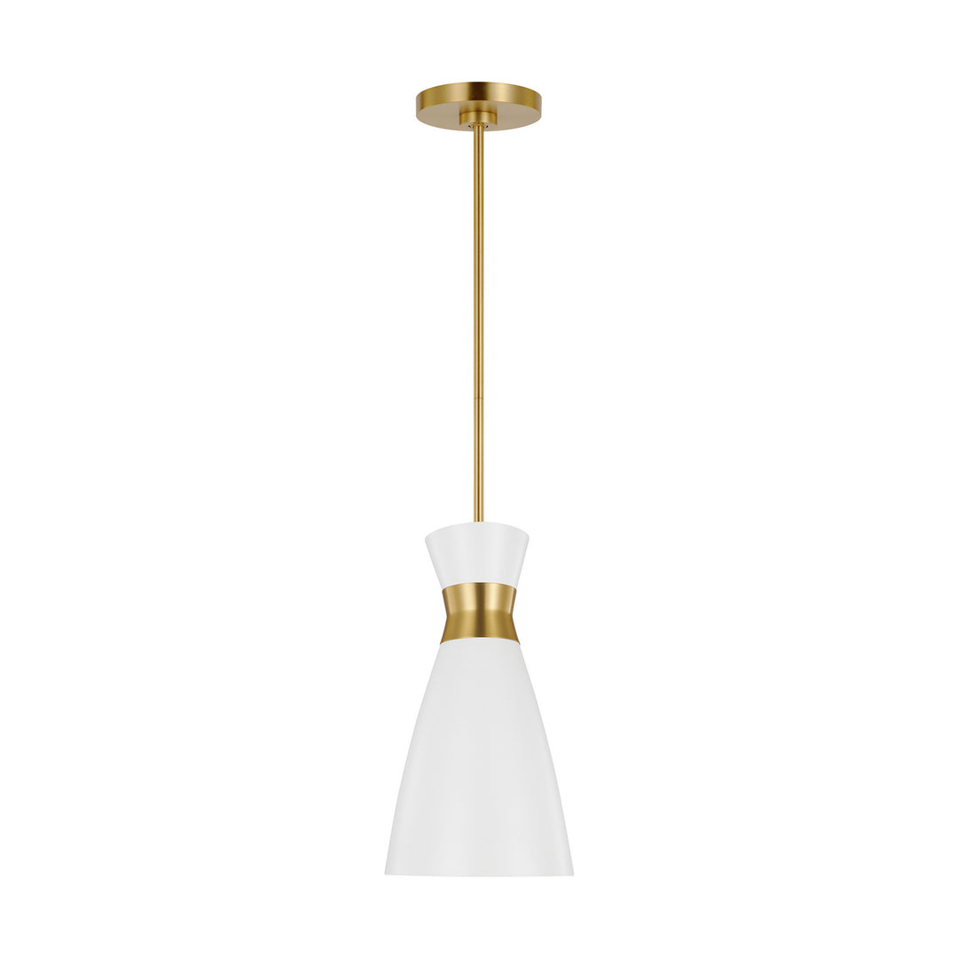 Visual Comfort Studio Heath EP1221MWTBBS Pendant Light - Matte White and Burnished Brass