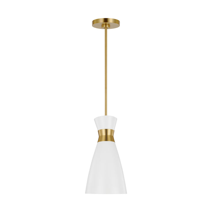 Visual Comfort Studio Heath EP1221MWTBBS Pendant Light - Matte White and Burnished Brass