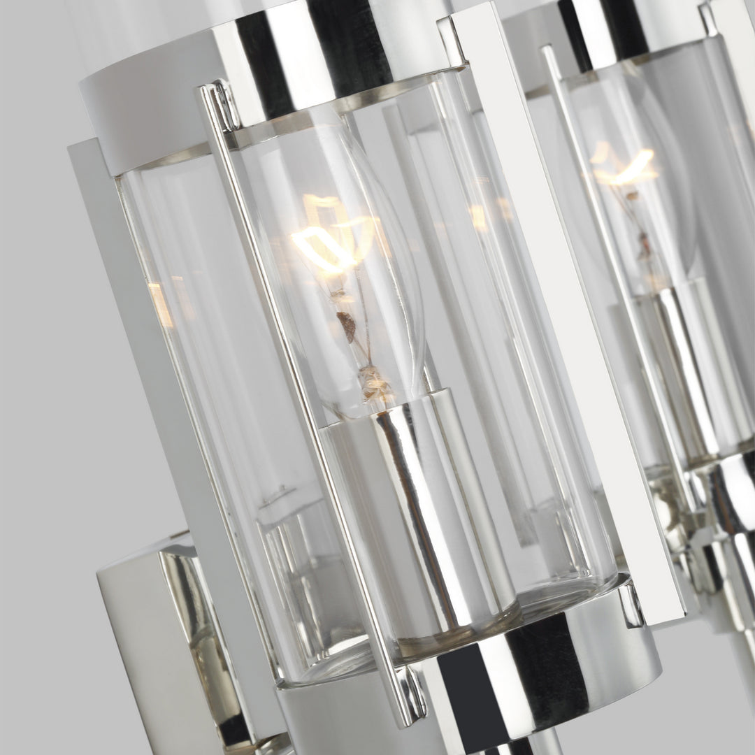 Visual Comfort Studio Flynn LV1012PN Bath Vanity Light 14 in. wide - Polished Nickel