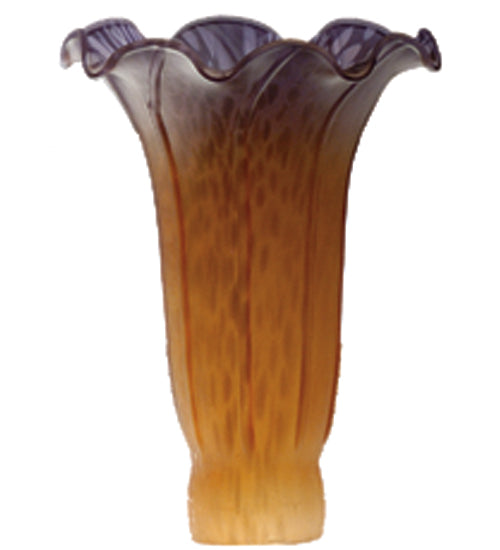 Meyda Tiffany Lighting 10168 Amber/Purple Pond Lily Shade Lamp Shade Bronze / Dark