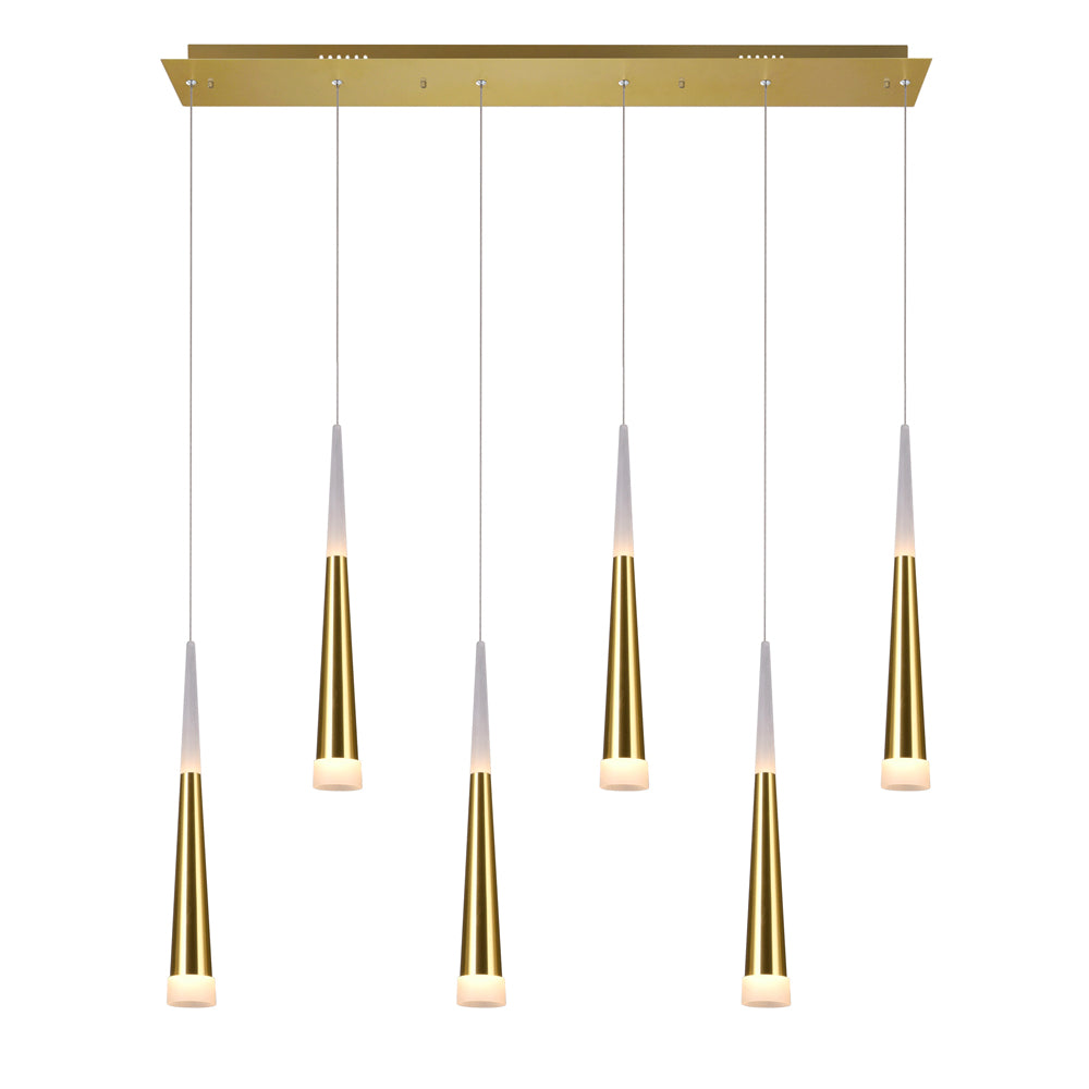 CWI Andes 1103p40-6-602 Pendant Light - Satin Gold