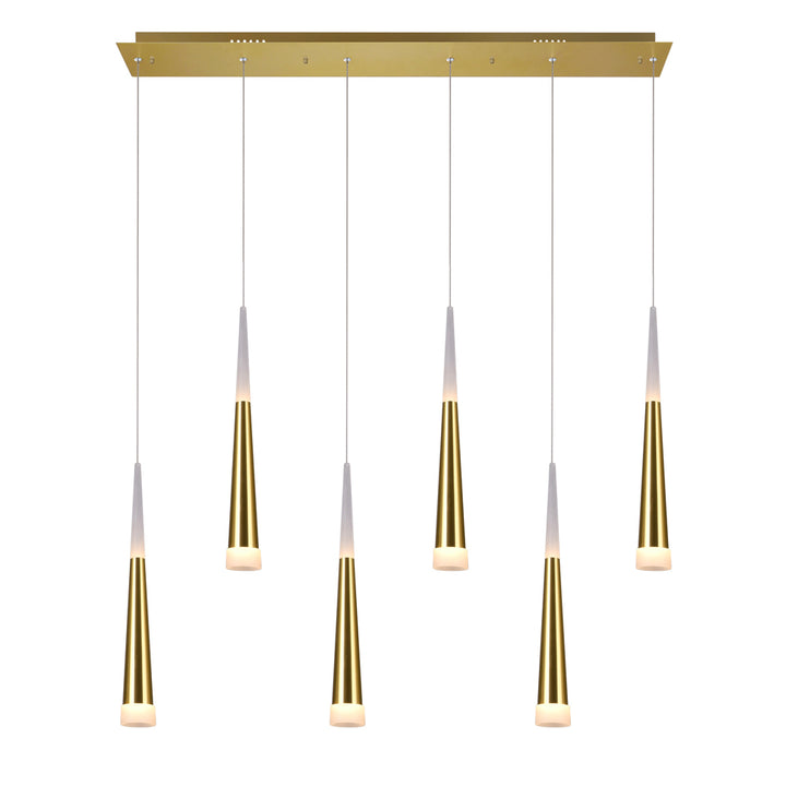 CWI Andes 1103p40-6-602 Pendant Light - Satin Gold