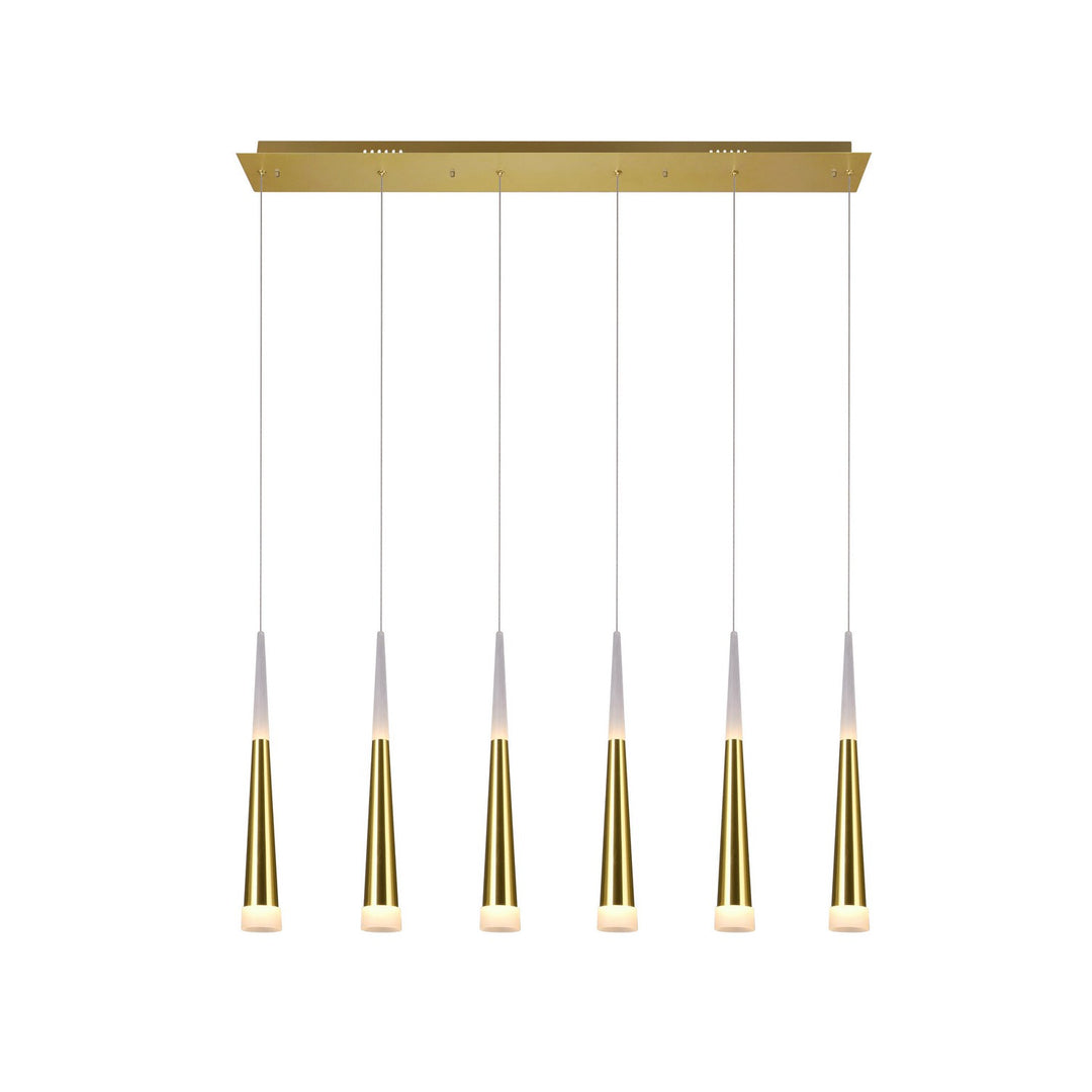 CWI Andes 1103p40-6-602 Pendant Light - Satin Gold
