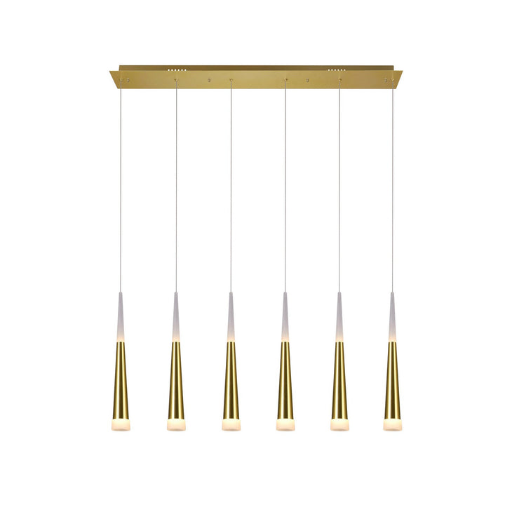 CWI Andes 1103p40-6-602 Pendant Light - Satin Gold