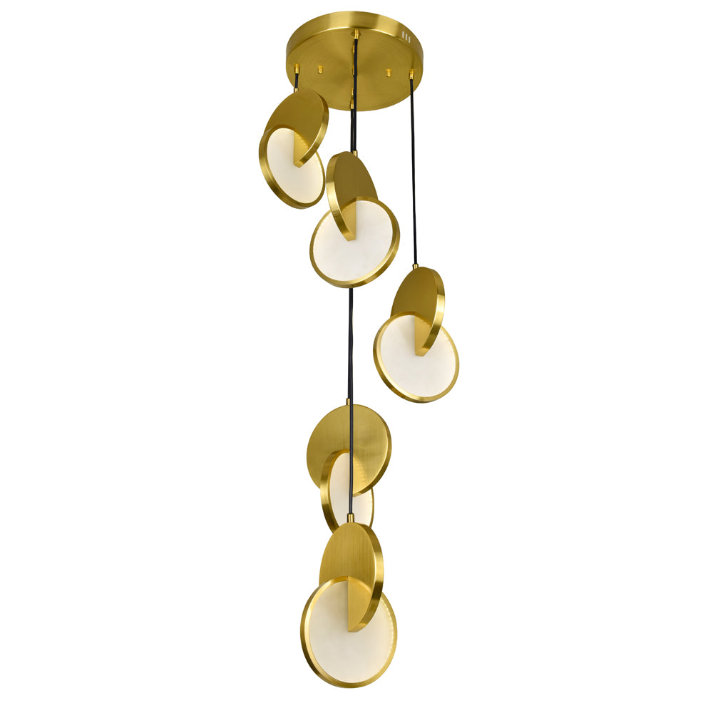 CWI Tranche 1206p18-5-629 Pendant Light - Brushed Brass