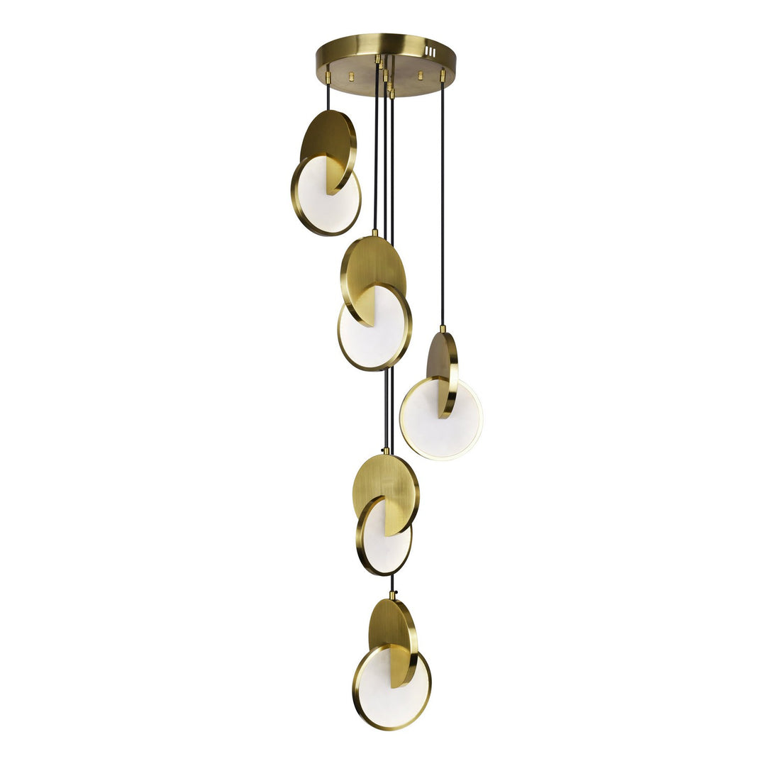 CWI Tranche 1206p18-5-629 Pendant Light - Brushed Brass