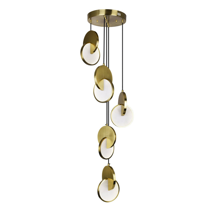 CWI Tranche 1206p18-5-629 Pendant Light - Brushed Brass