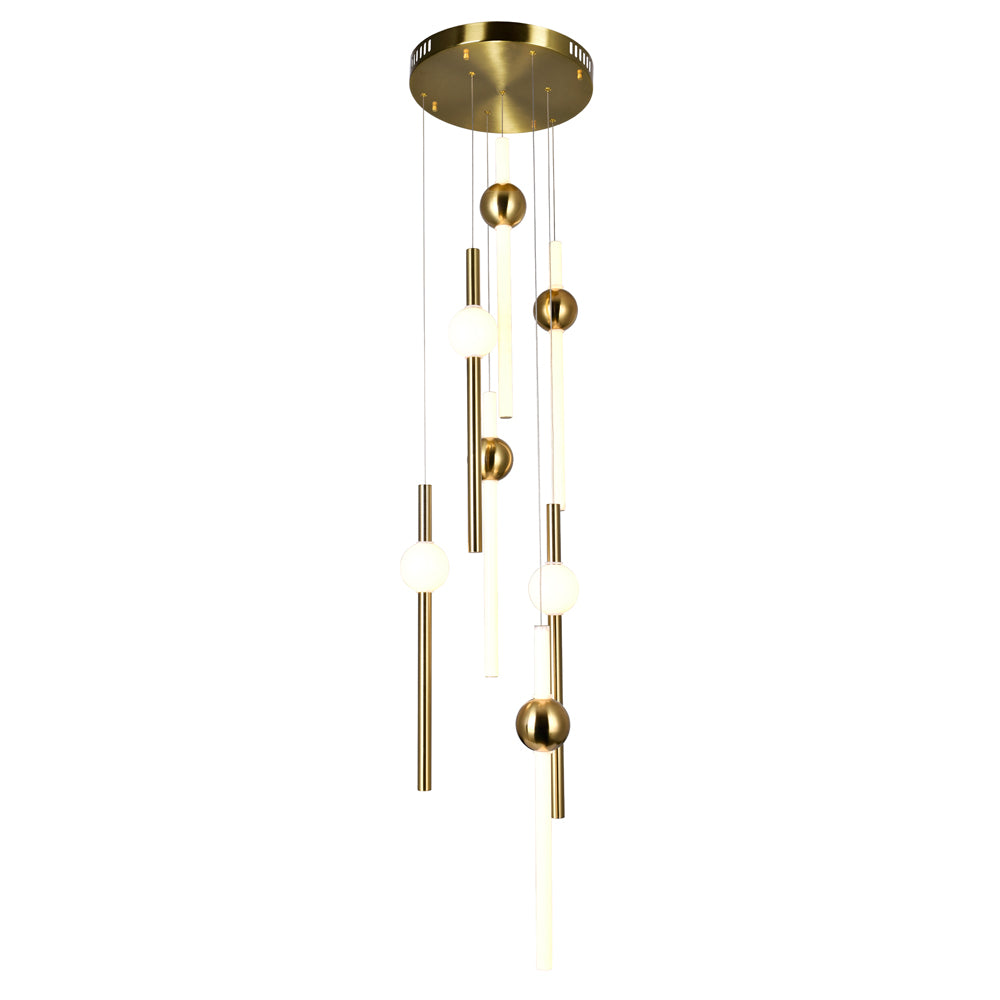 CWI Baton 1208p20-7-625 Pendant Light - Brass