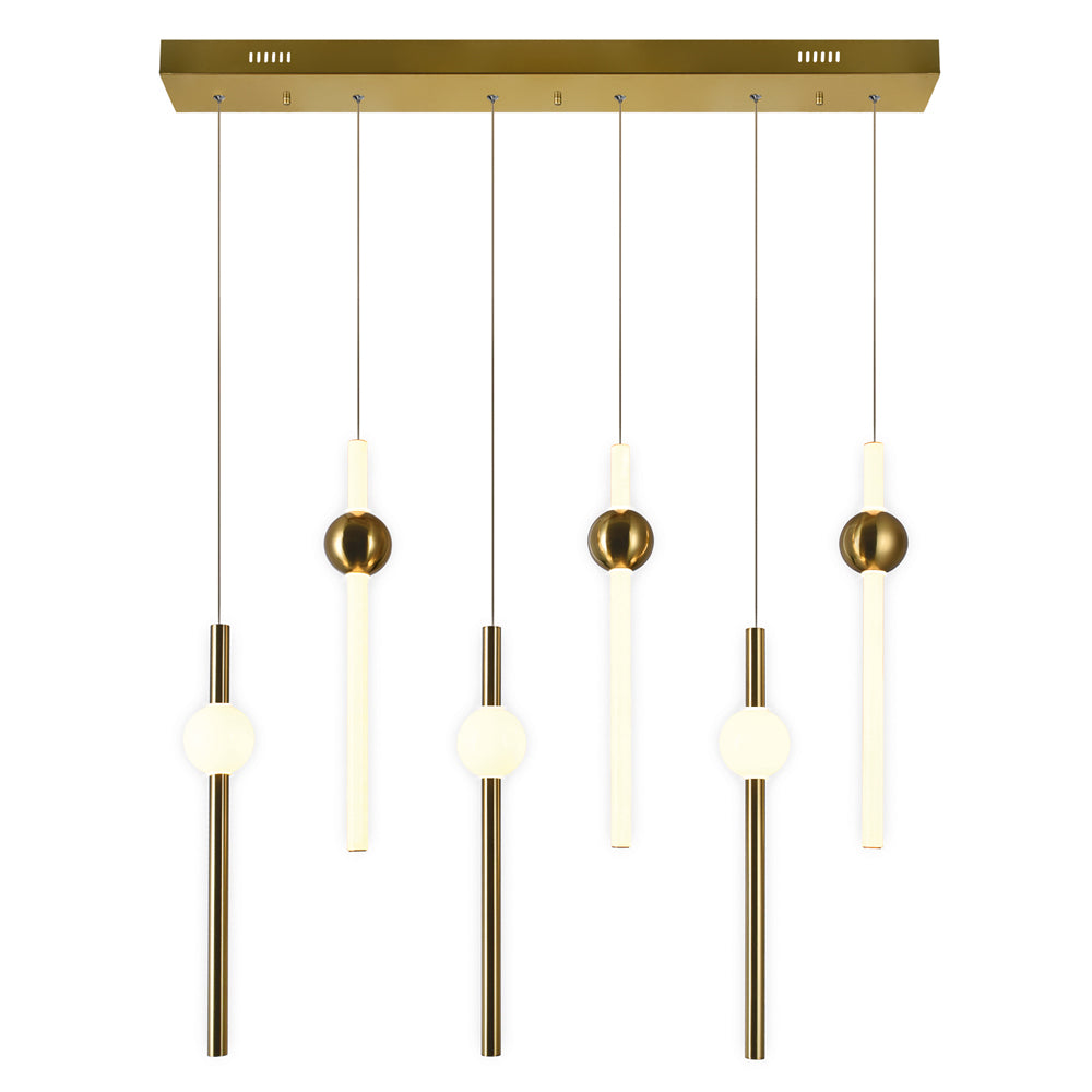 CWI Baton 1208p32-6-625-rc Pendant Light - Brass