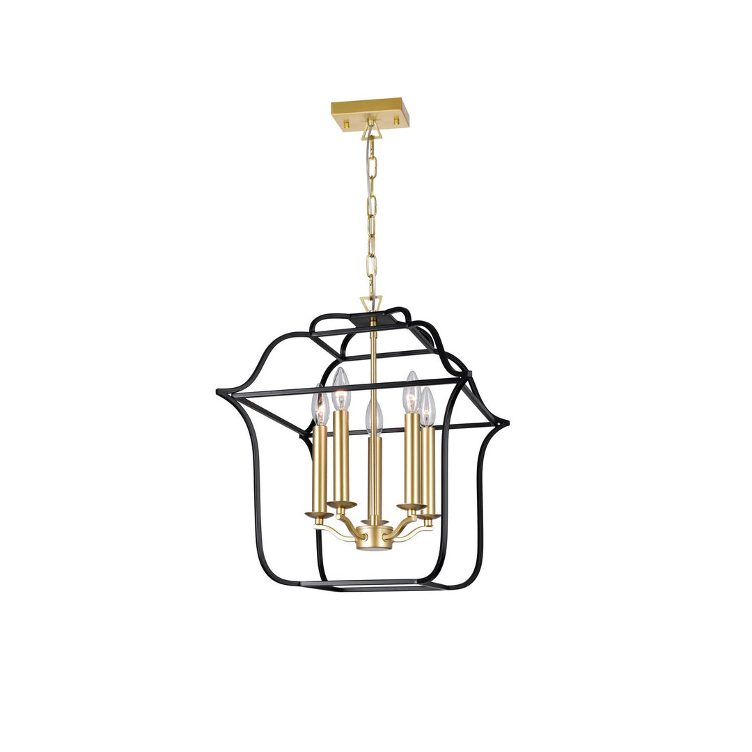 CWI Tudor 1223p16-5-602 Pendant Light - Satin Gold & Black