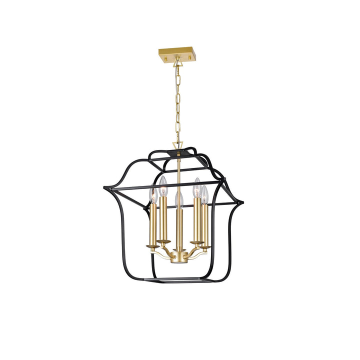 CWI Tudor 1223p16-5-602 Pendant Light - Satin Gold & Black
