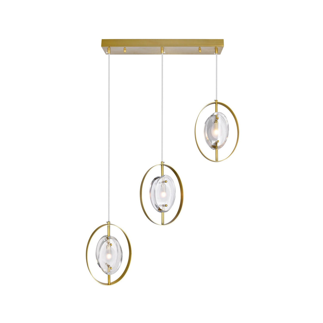 CWI Iris 1224p22-3-625 Pendant Light - Brass