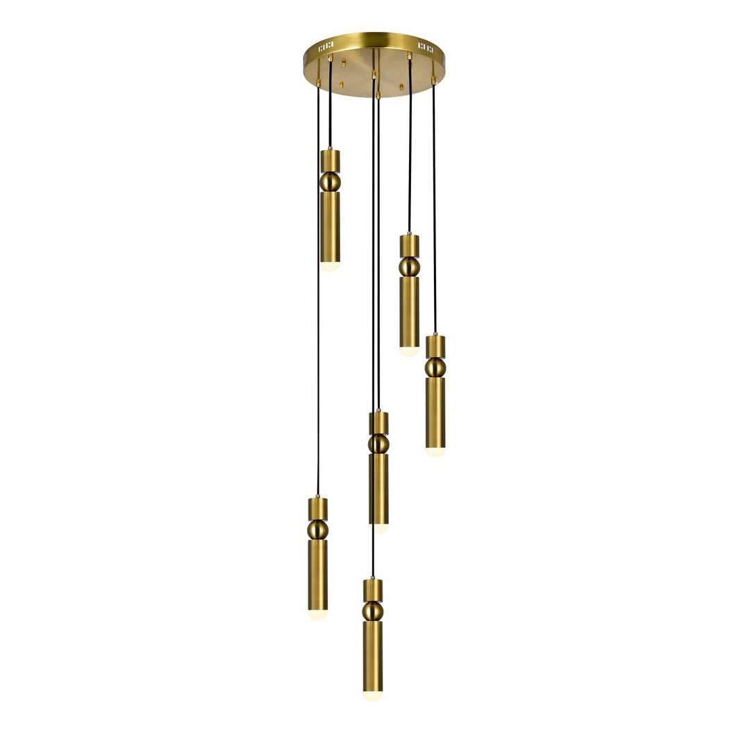 CWI Chime 1225p16-6-625 Pendant Light - Brass