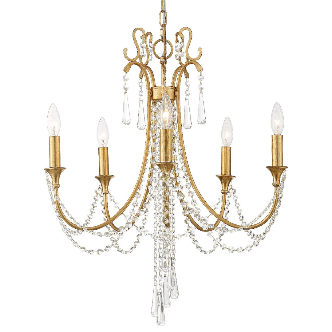 Crystorama Arcadia ARC-1905-GA-CL-MWP Chandelier Light - Antique Gold