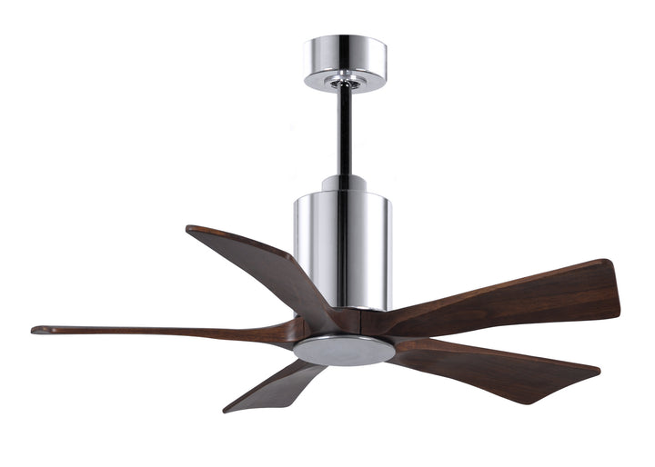 Matthews Fan Company Patricia PA5-CR-WA-42 Ceiling Fan 42 - Polished Chrome, Walnut Tone/