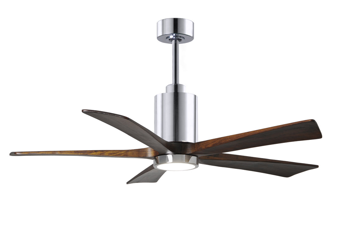 Matthews Fan Company Patricia PA5-CR-WA-52 Ceiling Fan 52 - Polished Chrome, Walnut Tone/