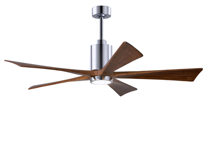 Matthews Fan Company Patricia PA5-CR-WA-60 Ceiling Fan 60 - Polished Chrome, Walnut Tone/