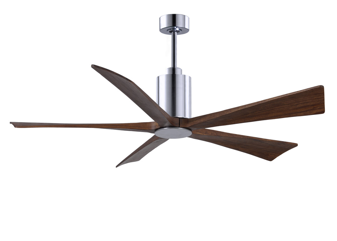 Matthews Fan Company Patricia PA5-CR-WA-60 Ceiling Fan 60 - Polished Chrome, Walnut Tone/