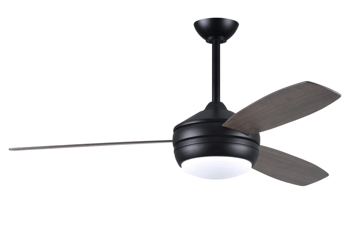 Matthews Fan Company T-24 T24-BK-GAWA-52 Ceiling Fan 52 - Matte Black, Gray Ash/Walnut/