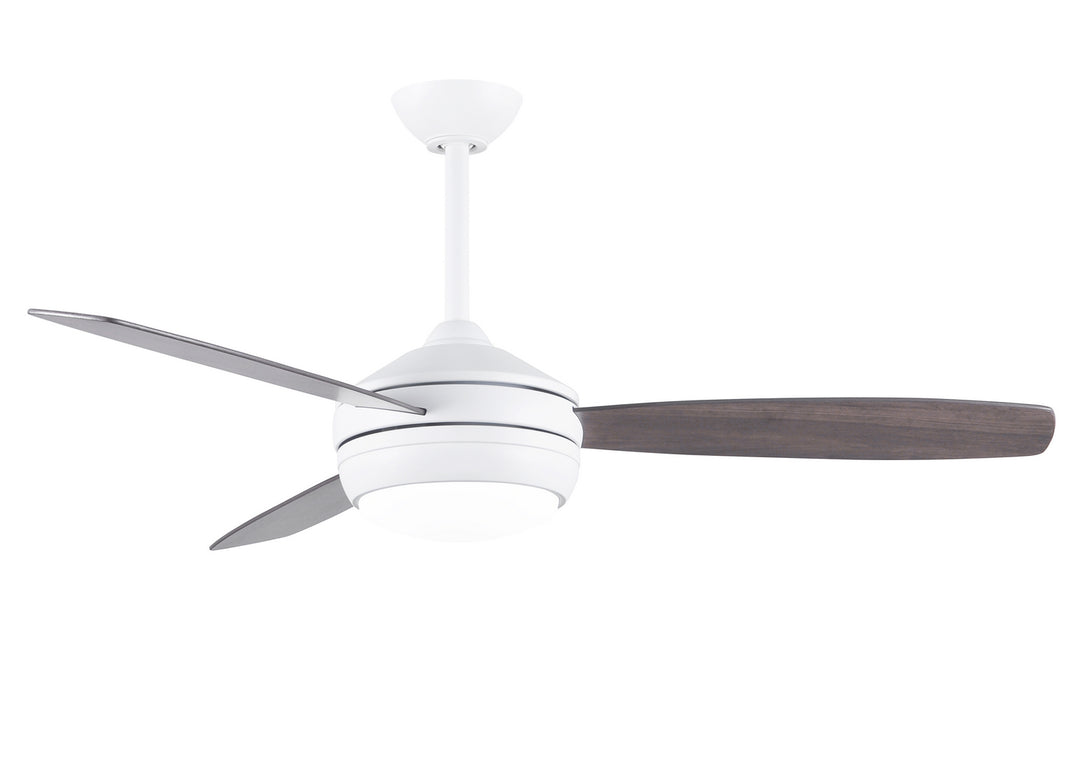 Matthews Fan Company T-24 T24-MWH-GAWA-52 Ceiling Fan 52 - Matte White, Gray Ash/Walnut/