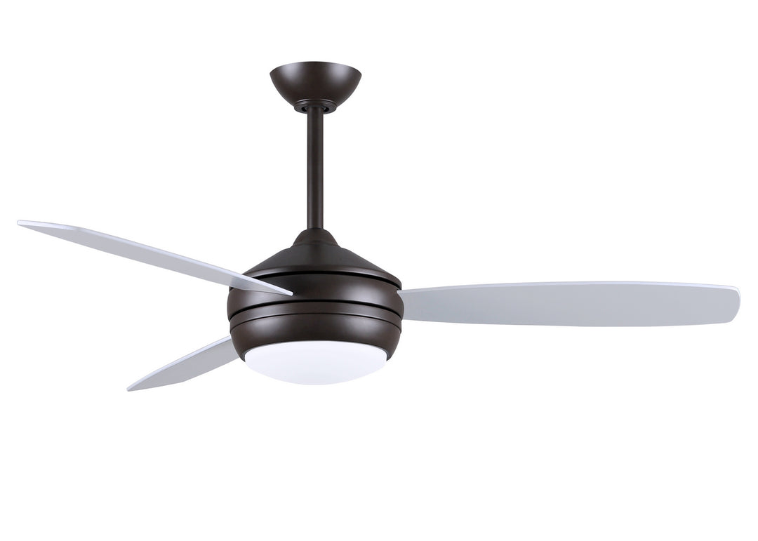 Matthews Fan Company T-24 T24-TB-MWHBN-52 Ceiling Fan 52 - Textured Bronze, Matte White/Brushed Nickel/