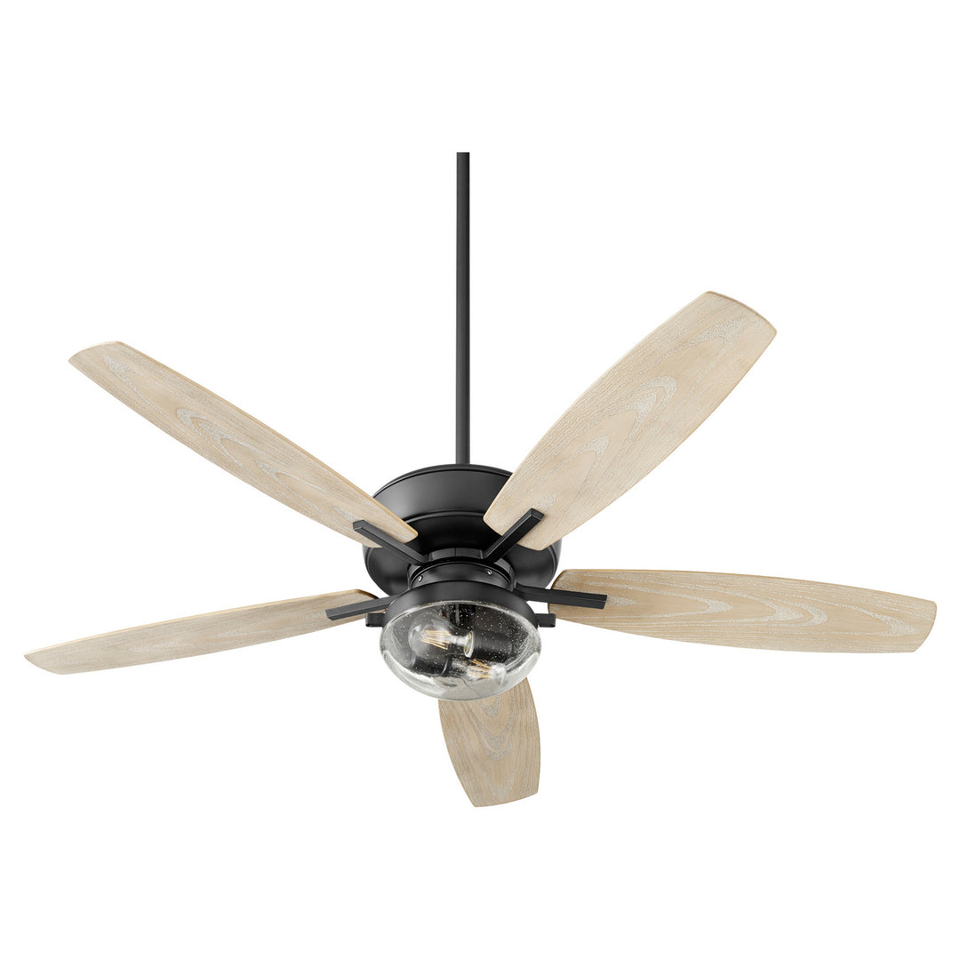 Quorum Breeze Patio 170525-69 Ceiling Fan - Textured Black Noir, Weathered Oak