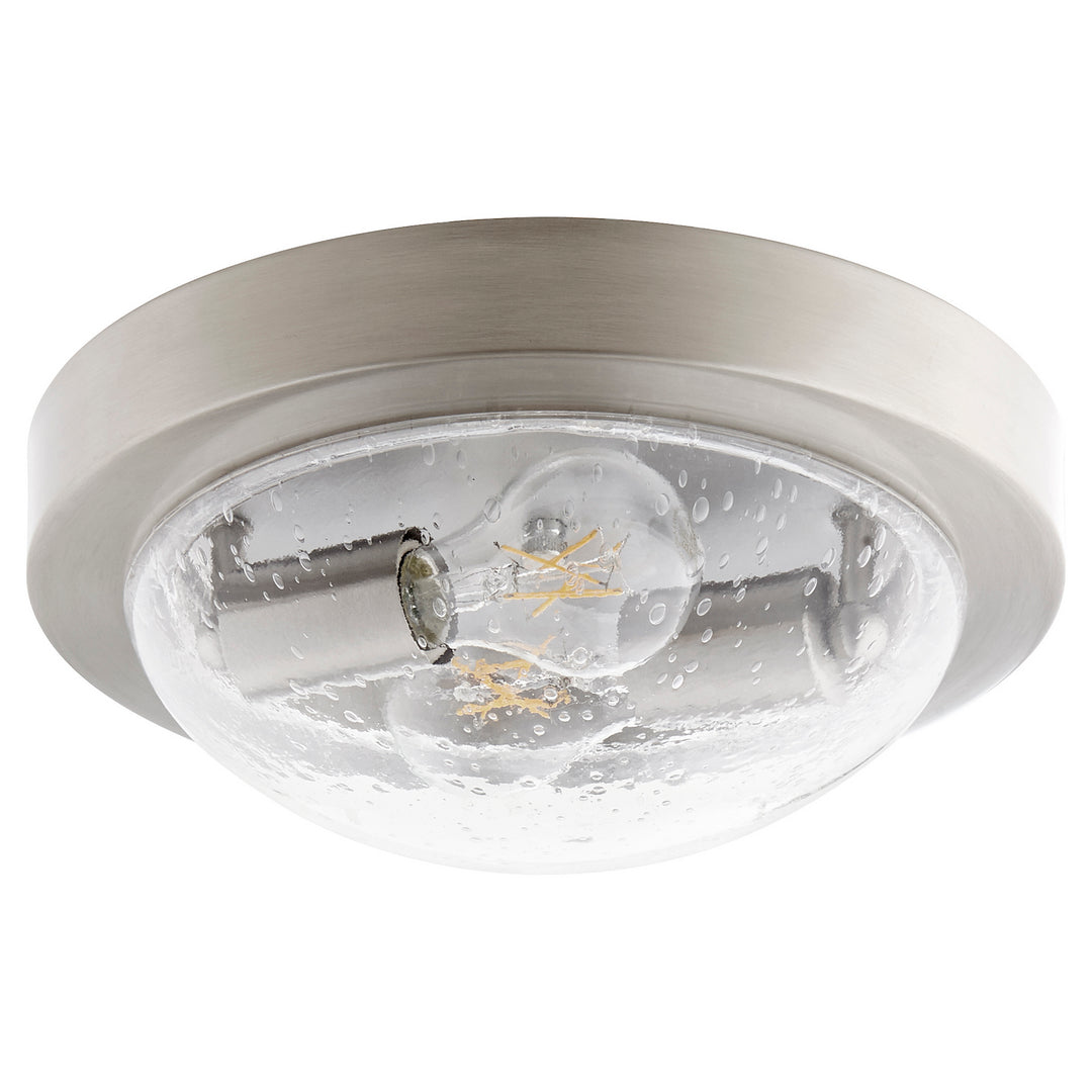 Quorum 3502 Contempo Ceiling Mounts 3502-11-65 Ceiling Light - Satin Nickel W/ Clear/Seeded