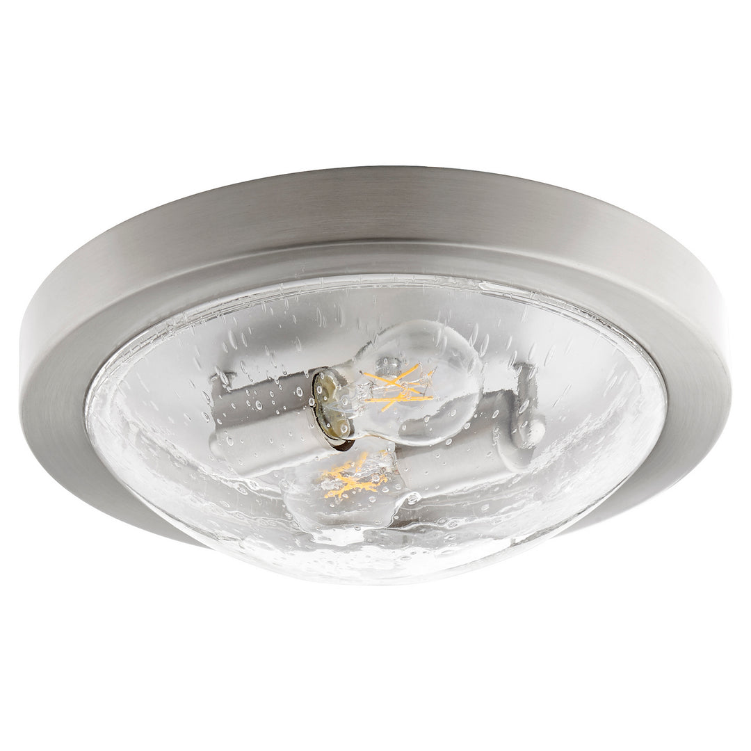Quorum 3502 Contempo Ceiling Mounts 3502-13-65 Ceiling Light - Satin Nickel W/ Clear/Seeded