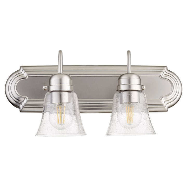 Quorum 5094 Vanities 5094-2-265 Bath Vanity Light 18 in. wide - Satin Nickel W/ Clear/Seeded