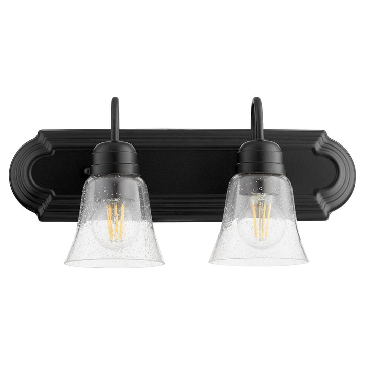Quorum 5094 Vanities 5094-2-269 Bath Vanity Light 18 in. wide - Textured Black W/ Clear/Seeded