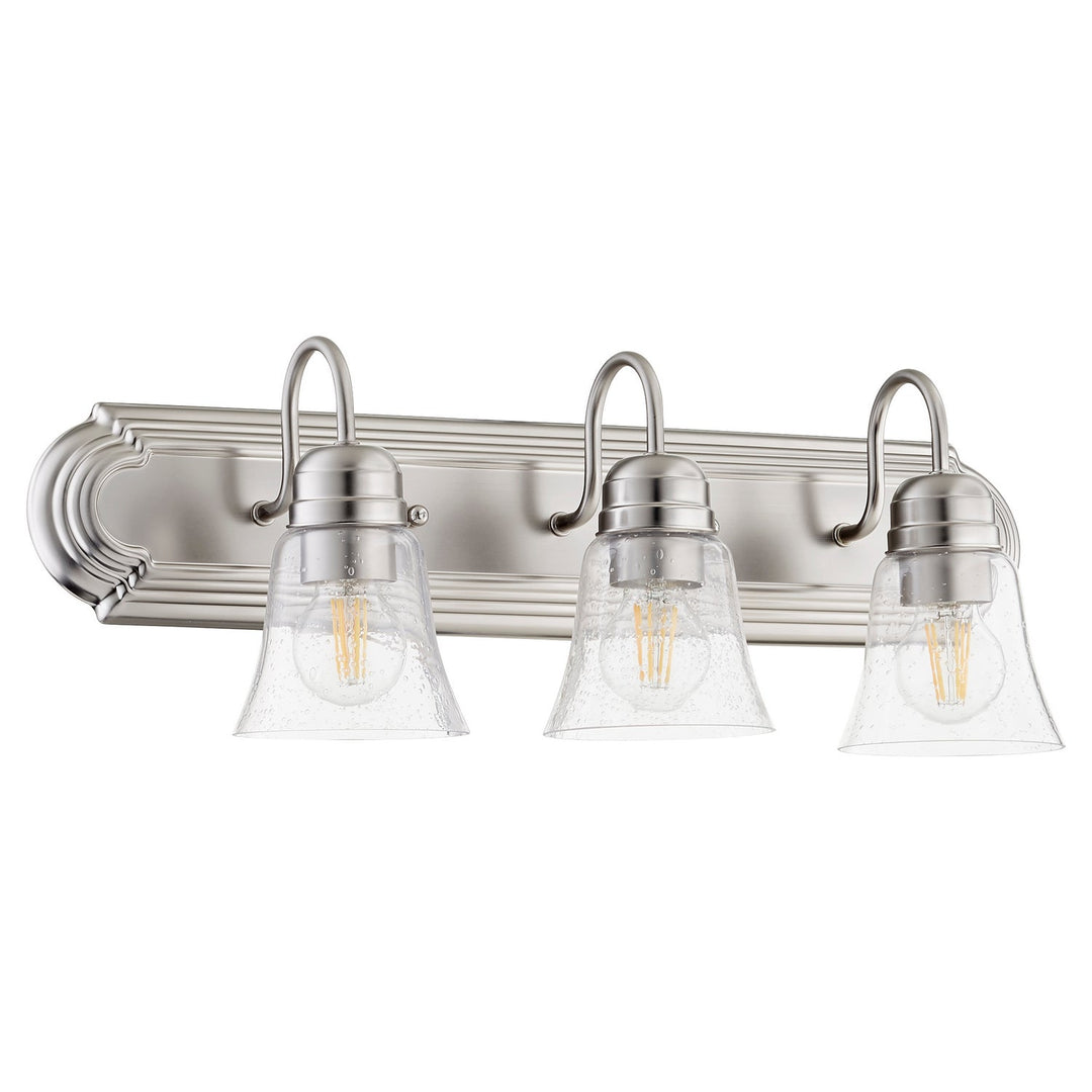 Quorum 5094 Vanities 5094-3-265 Bath Vanity Light 24 in. wide - Satin Nickel W/ Clear/Seeded
