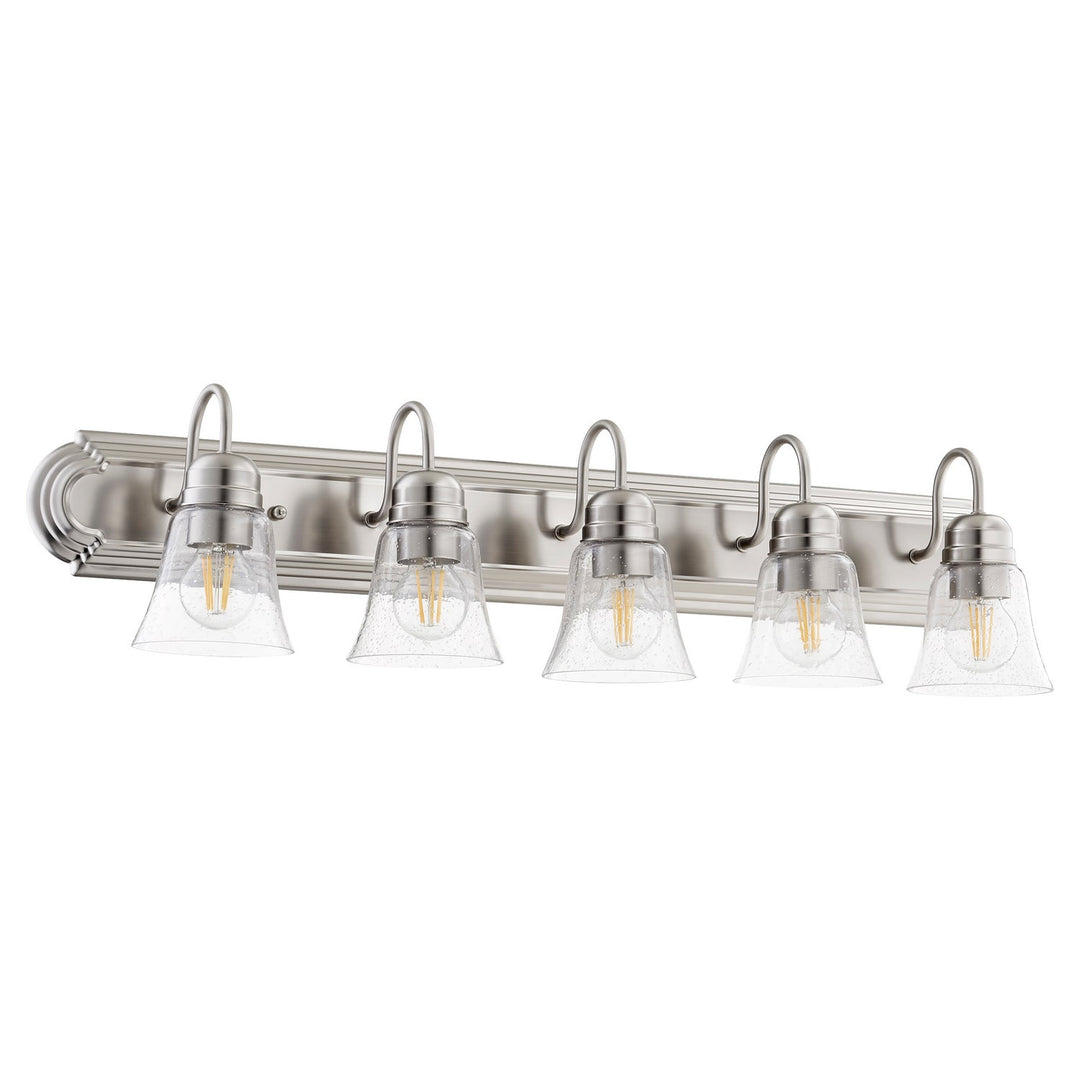 Quorum 5094 Vanities 5094-5-265 Bath Vanity Light 36 in. wide - Satin Nickel W/ Clear/Seeded