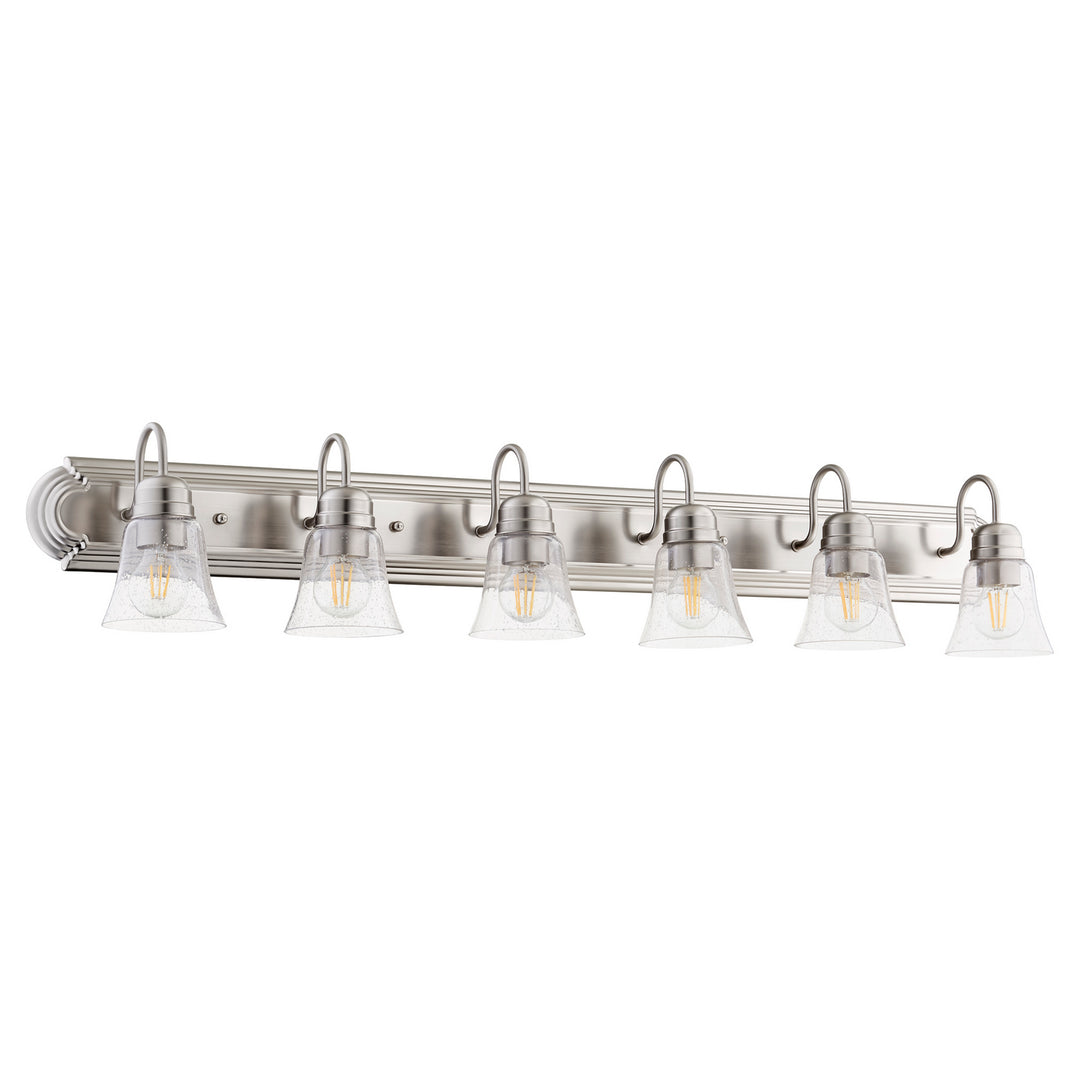 Quorum 5094 Vanities 5094-6-265 Bath Vanity Light 48 in. wide - Satin Nickel W/ Clear/Seeded