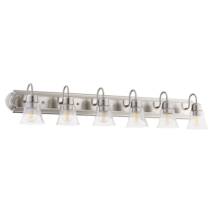 Quorum 5094 Vanities 5094-6-265 Bath Vanity Light 48 in. wide - Satin Nickel W/ Clear/Seeded