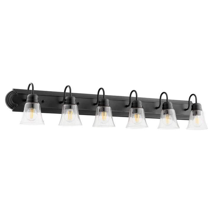 Quorum 5094 Vanities 5094-6-269 Bath Vanity Light 48 in. wide - Textured Black W/ Clear/Seeded