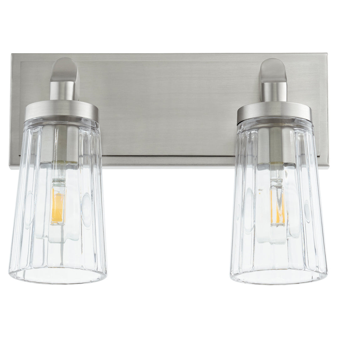 Quorum 5201 Series 5201-2-65 Bath Vanity Light 13 in. wide - Satin Nickel